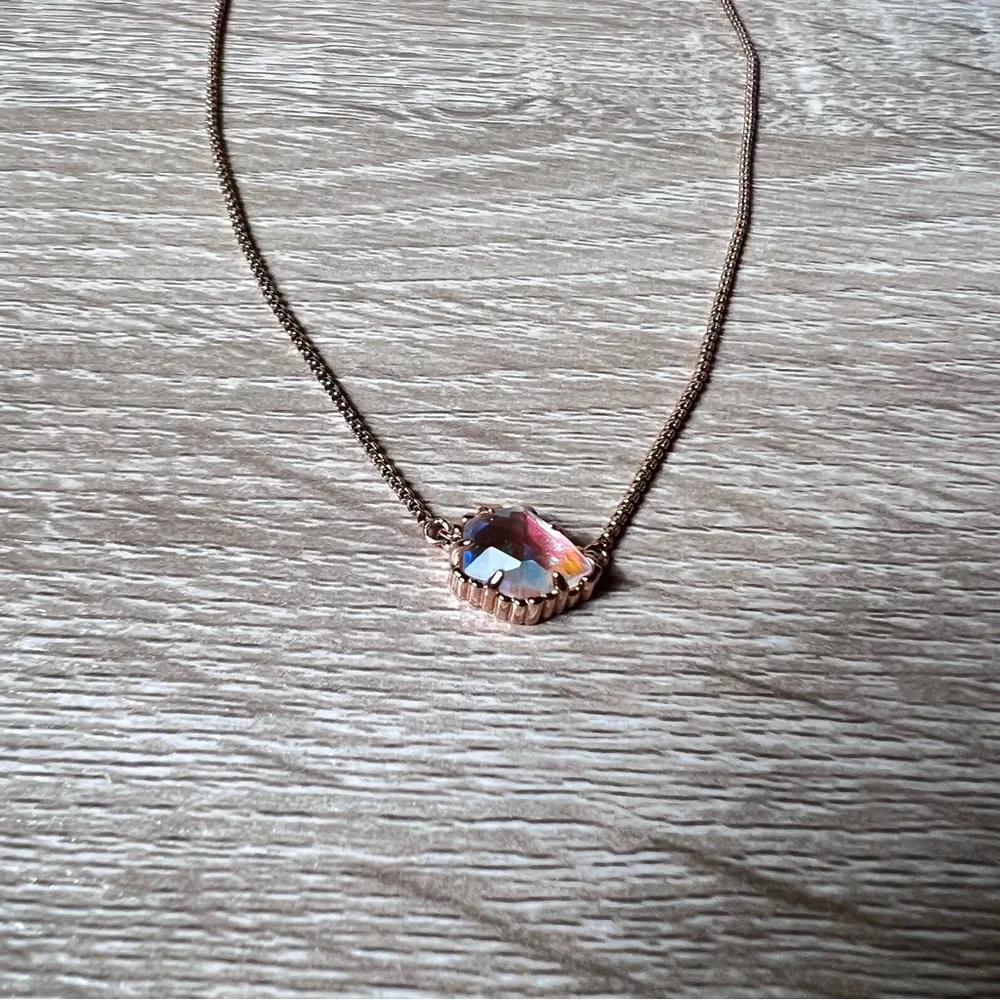 Karen Scott Gold Necklace with Iridescent Gem